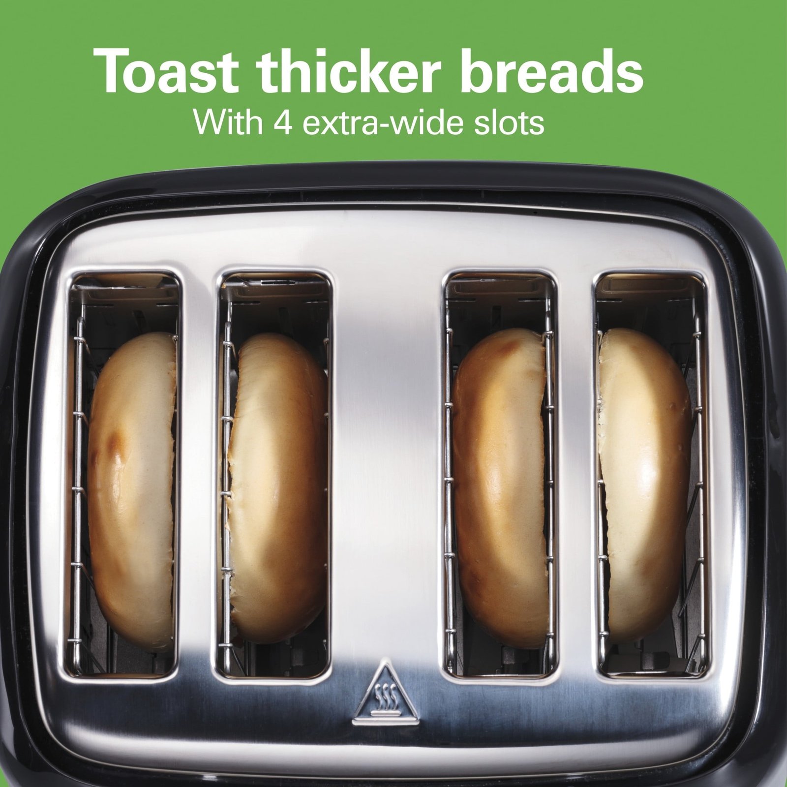 Hamilton Beach 4-Slice Toaster with Extra-Wide Slots, Toast Boost, and Removable Crumb Tray, Black