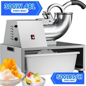 500LBS/H 300W Commercial Snow Cone Machine Ice Shaver Ice Crusher for Snow Cones