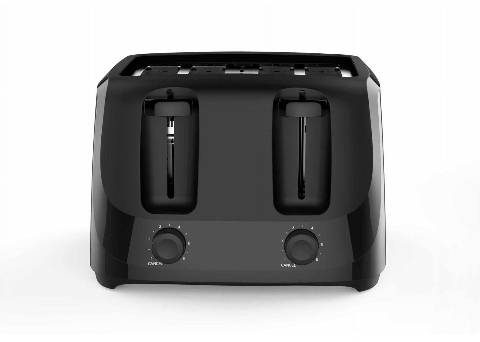Mainstays 4-Slice Toaster Black with 6 Shade Settings and Removable Crumb Tray