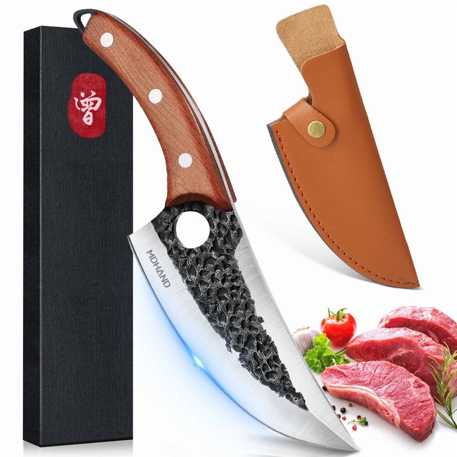 Japan Kitchen Chef Knife Viking Knives With Sheath Forged Butcher Meat Cleaver