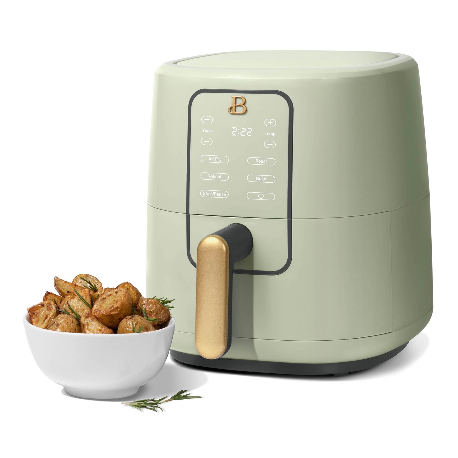 Beautiful 3 Qt Air Fryer with TurboCrisp Technology, Sage Green by Drew Barrymore