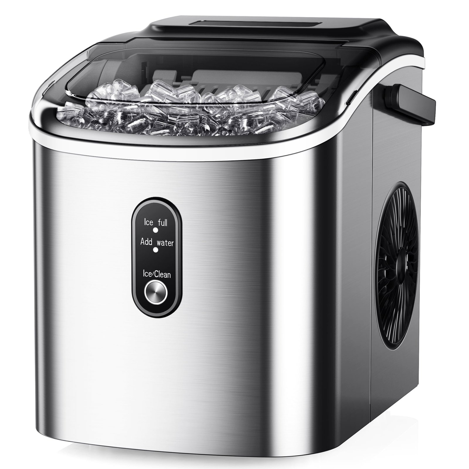 Simzlife Countertop Ice Maker with Handle, Portable Ice Machine with Basket and Scoop, 9 Bullet Ice In 6 Mins, 26Lbs/24H, Self-Cleaning