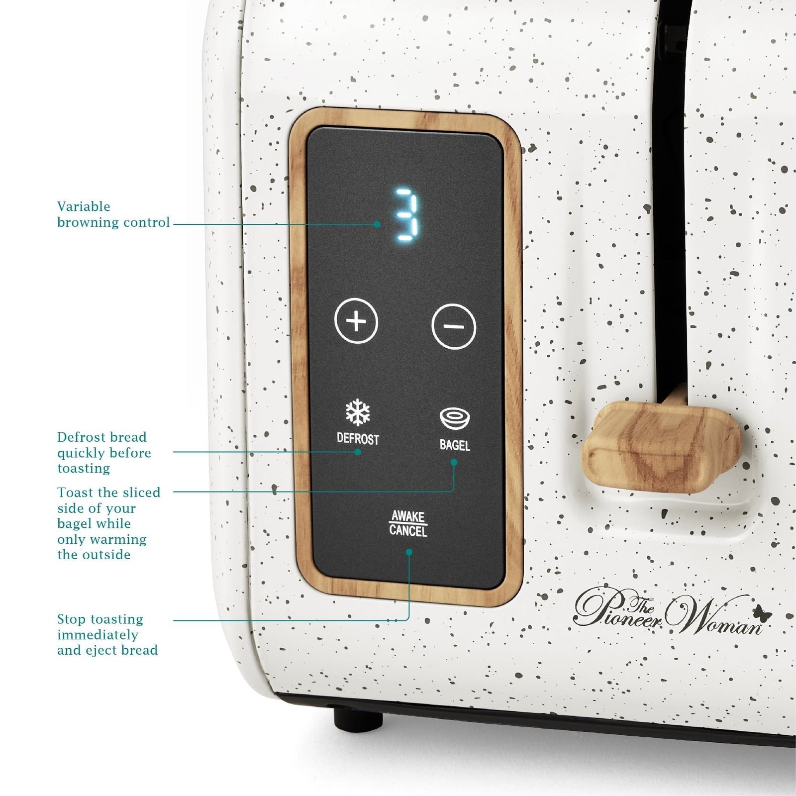 The Pioneer Woman Digital 2-Slice Toaster with Digital Display