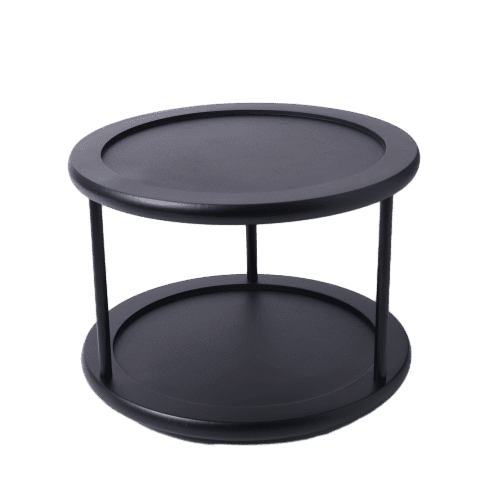 Better Homes & Gardens 2-Tier Black Bamboo Turntable Kitchen Table Organizer, 10.04" Dia x 7.09" H