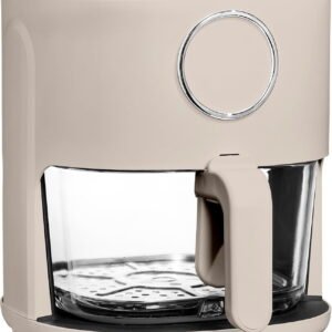 COOK WITH COLOR Air Fryer, 4Qt Glass Air Fryer, Stylish Kitchen Appliance, Sand