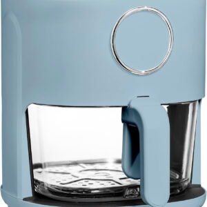COOK WITH COLOR Air Fryer, 4Qt Glass Air Fryer, Stylish Kitchen Appliance, Slate Blue