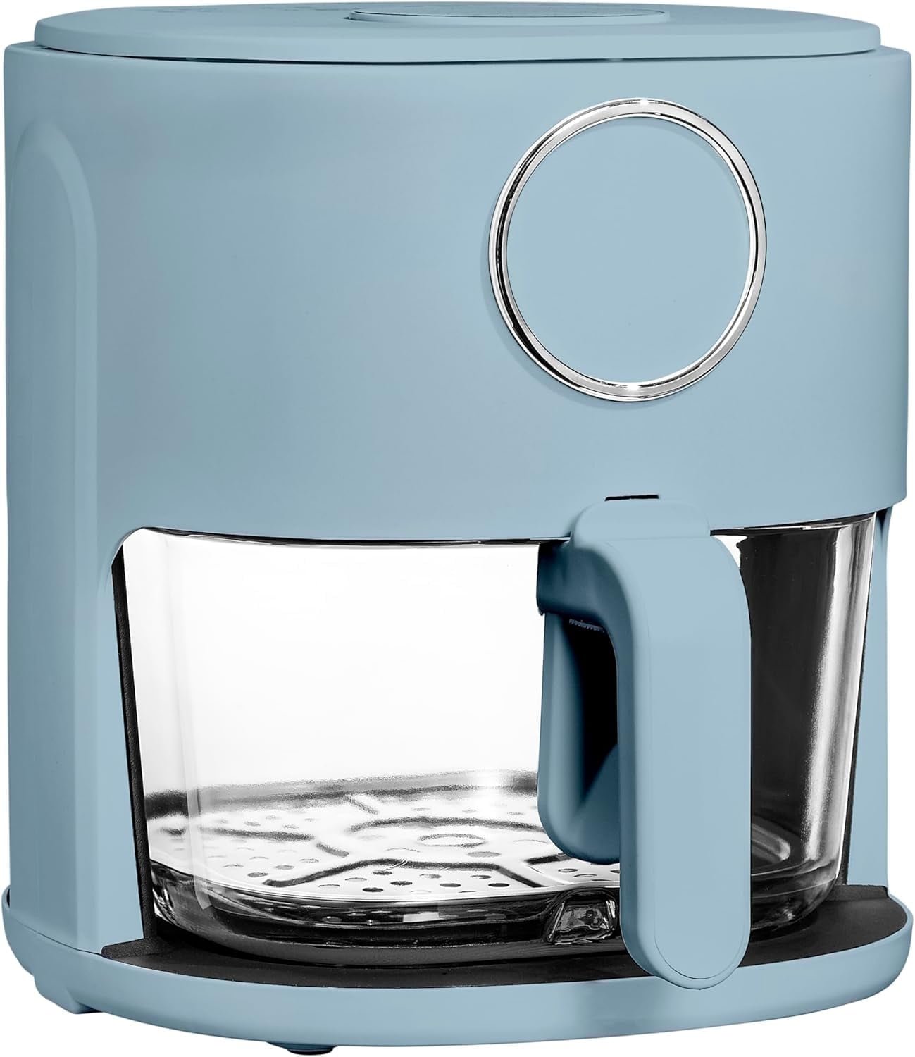 COOK WITH COLOR Air Fryer, 4Qt Glass Air Fryer, Stylish Kitchen Appliance, Slate Blue