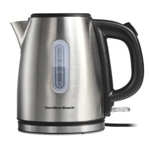 Hamilton Beach Stainless Steel Electric Kettle, Tea & Water Kettle, 1.2L, with Ultra-Fast Heating & Auto Shutoff