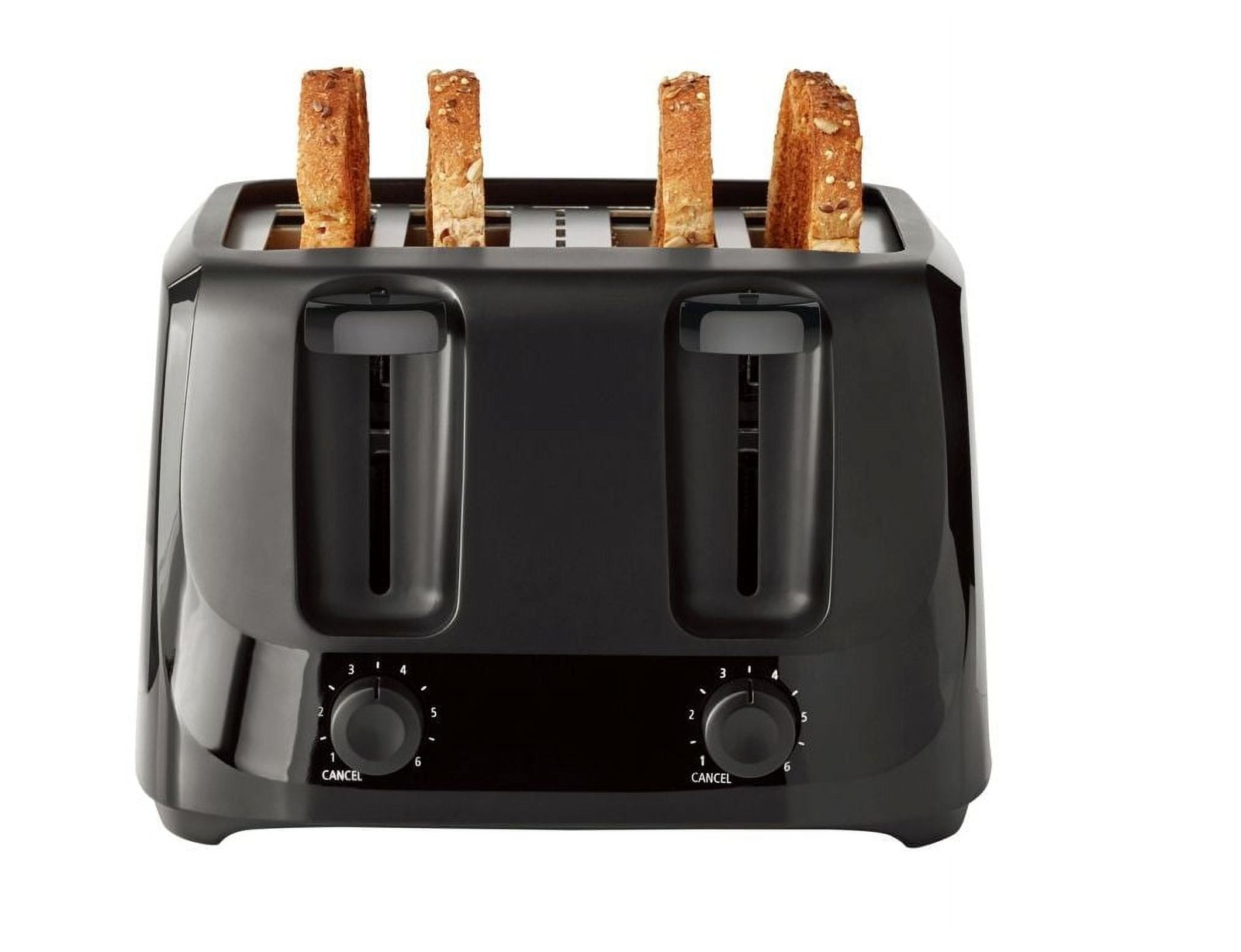 Mainstays 4-Slice Toaster Black with 6 Shade Settings and Removable Crumb Tray