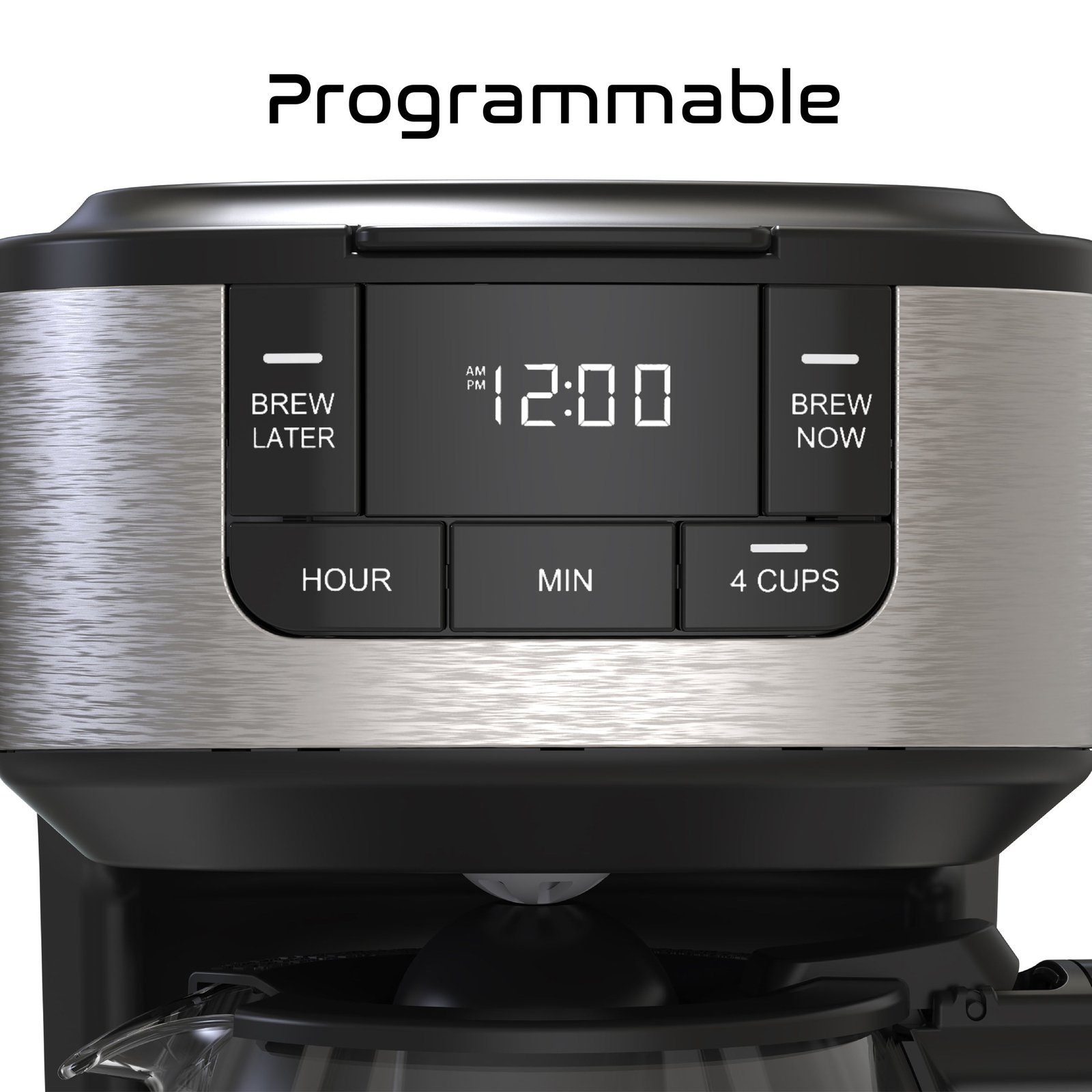 Savour 12-Cup Programmable Coffee Maker AC-Powered Brewing Machine, Black