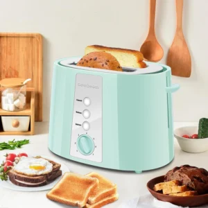 SEEDEEM Toaster 2 Slice, Extra Wide Slot Toaster, 7 Shade Settings, Bread Toaster with Cancel, Defrost, Reheat Function, Extra Wide Slots for Waffle or Bagel, Removable Crumb Tray, 750W, Retro Red