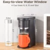 Sboly Mini Single Serve Coffee Maker, Instant Coffee Maker One Cup for K Cup & Ground Coffee, 6 to 12 oz Brew Sizes, Capsule Coffee Machine with Water Window and Descaling Reminder, Black