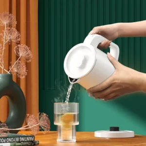 Small Electric Tea Kettle Stainless Steel, 0.8L Portable Mini Hot Water Boiler Heater, Travel Electric Coffee Kettle with Auto Shut-Off & Boil Dry Protection